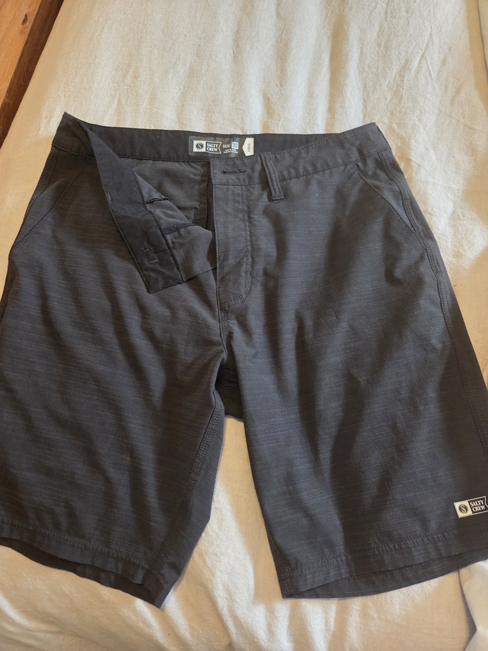 Salty Crew Men's Black Flat Front Performance Shorts